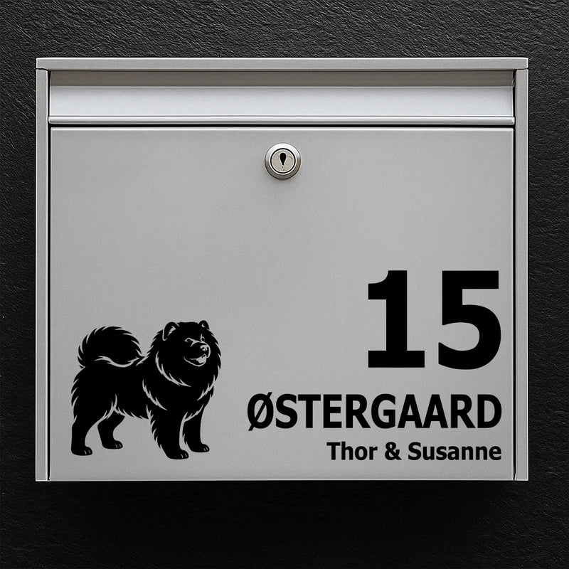 Brievenbussticker met chow-chow