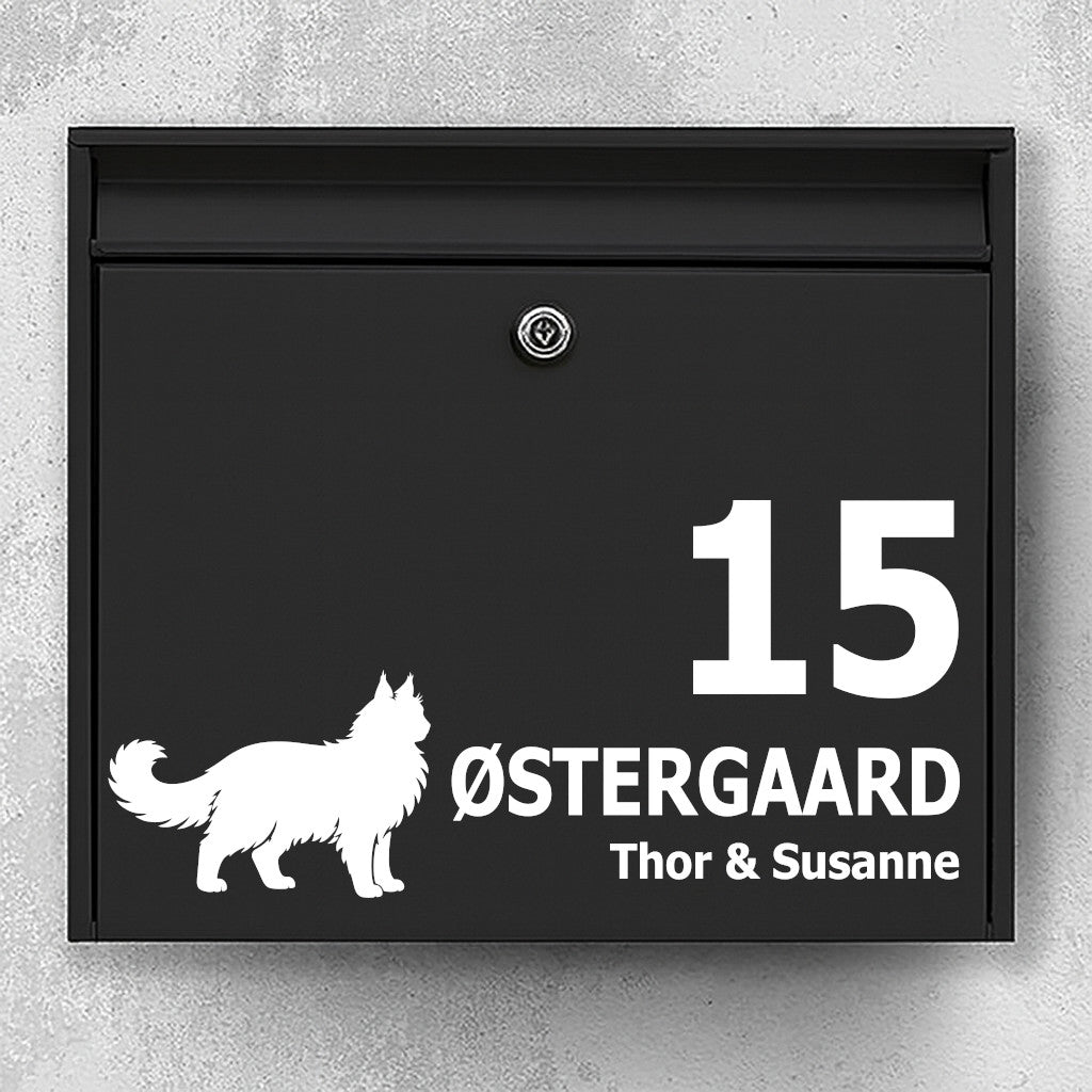 Brievenbussticker met Maine Coon / Noorse Boskat