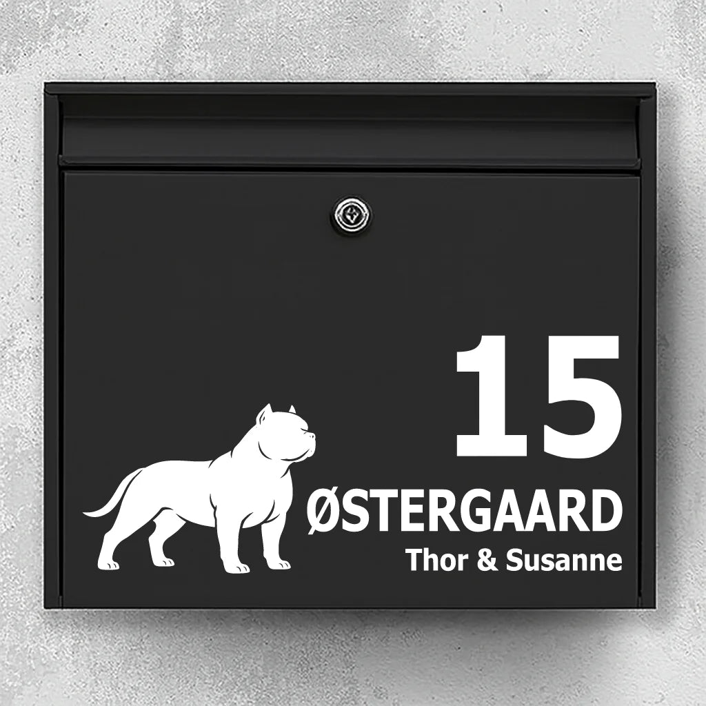 Brievenbussticker met American Bully
