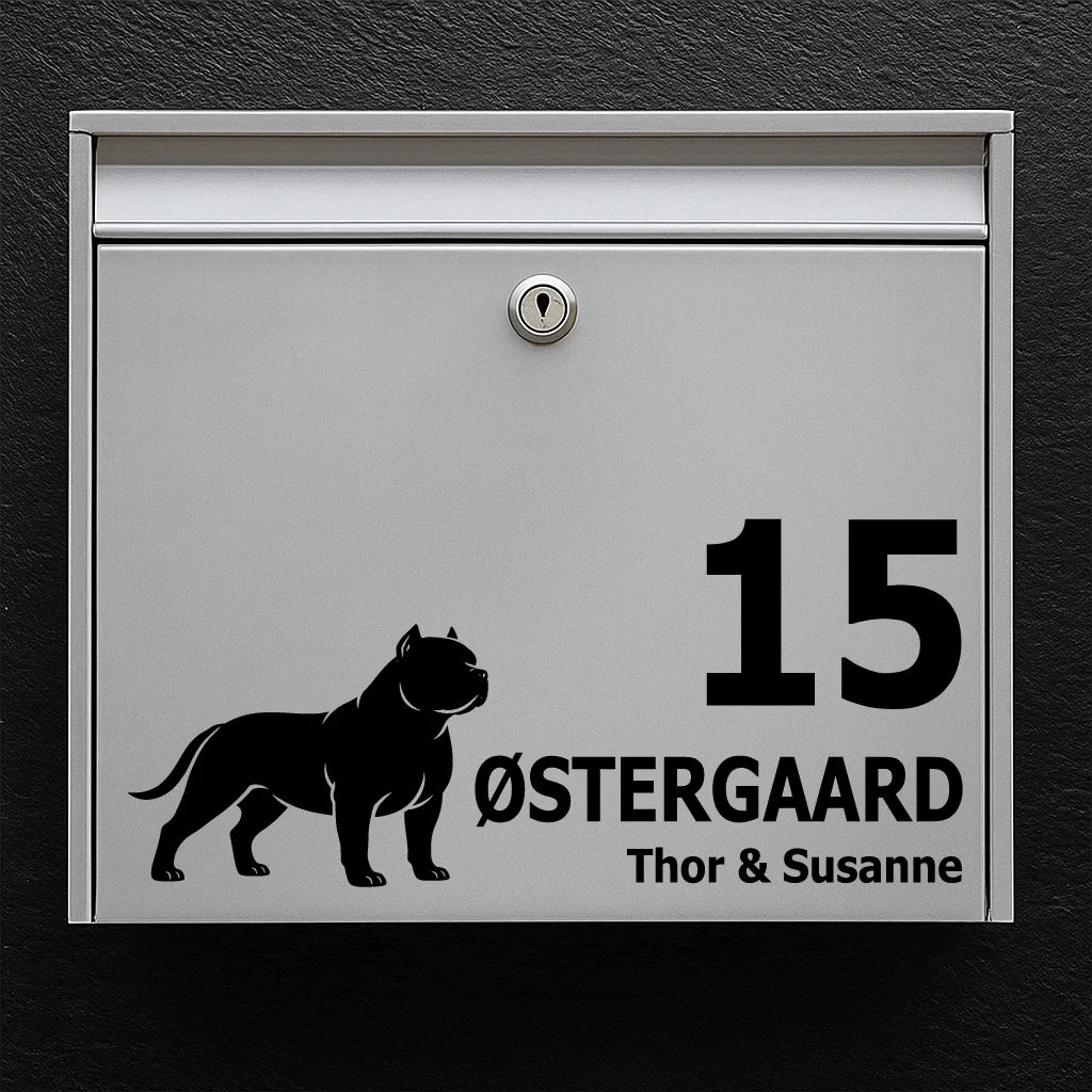 Brievenbussticker met American Bully