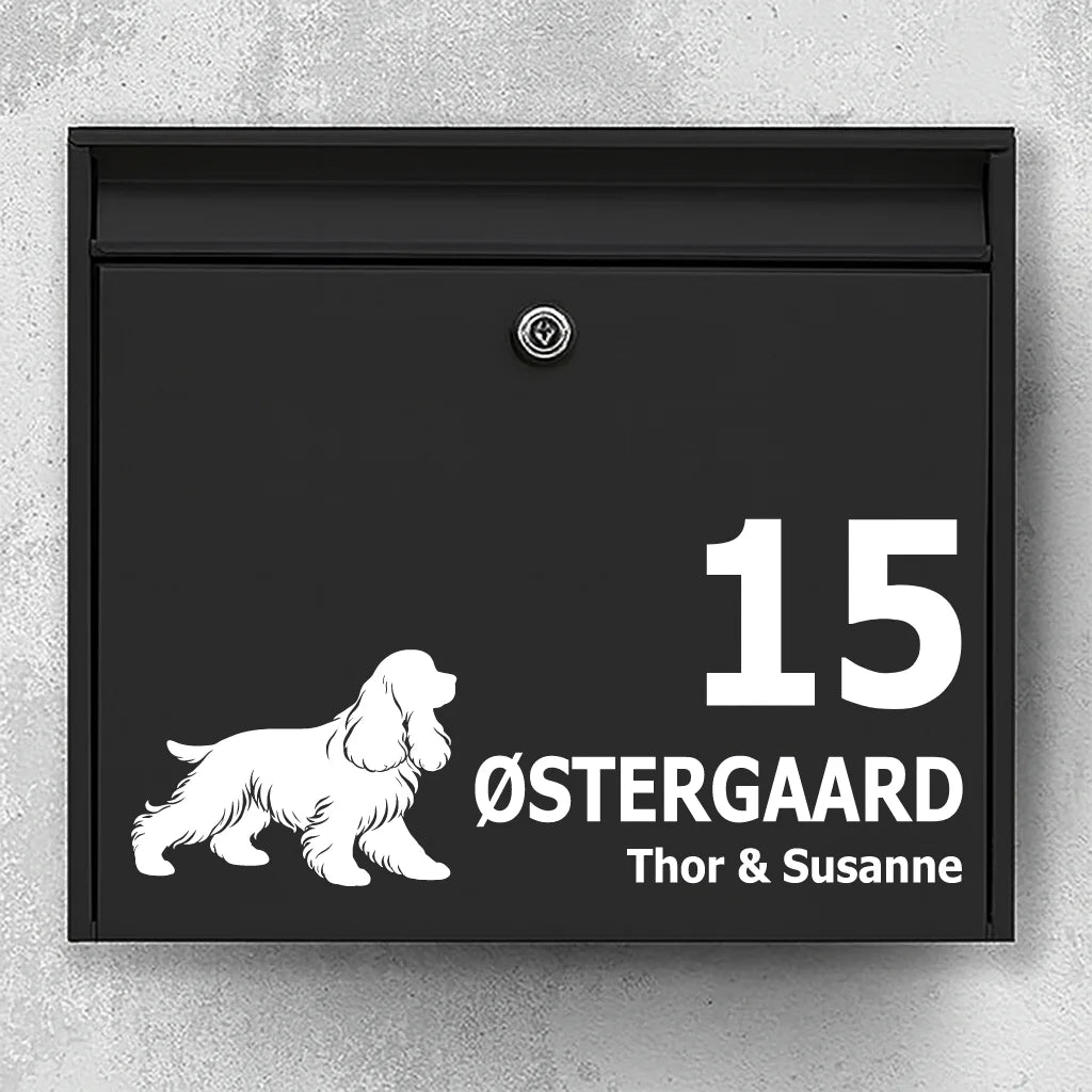 Brievenbussticker met American Cocker Spaniel