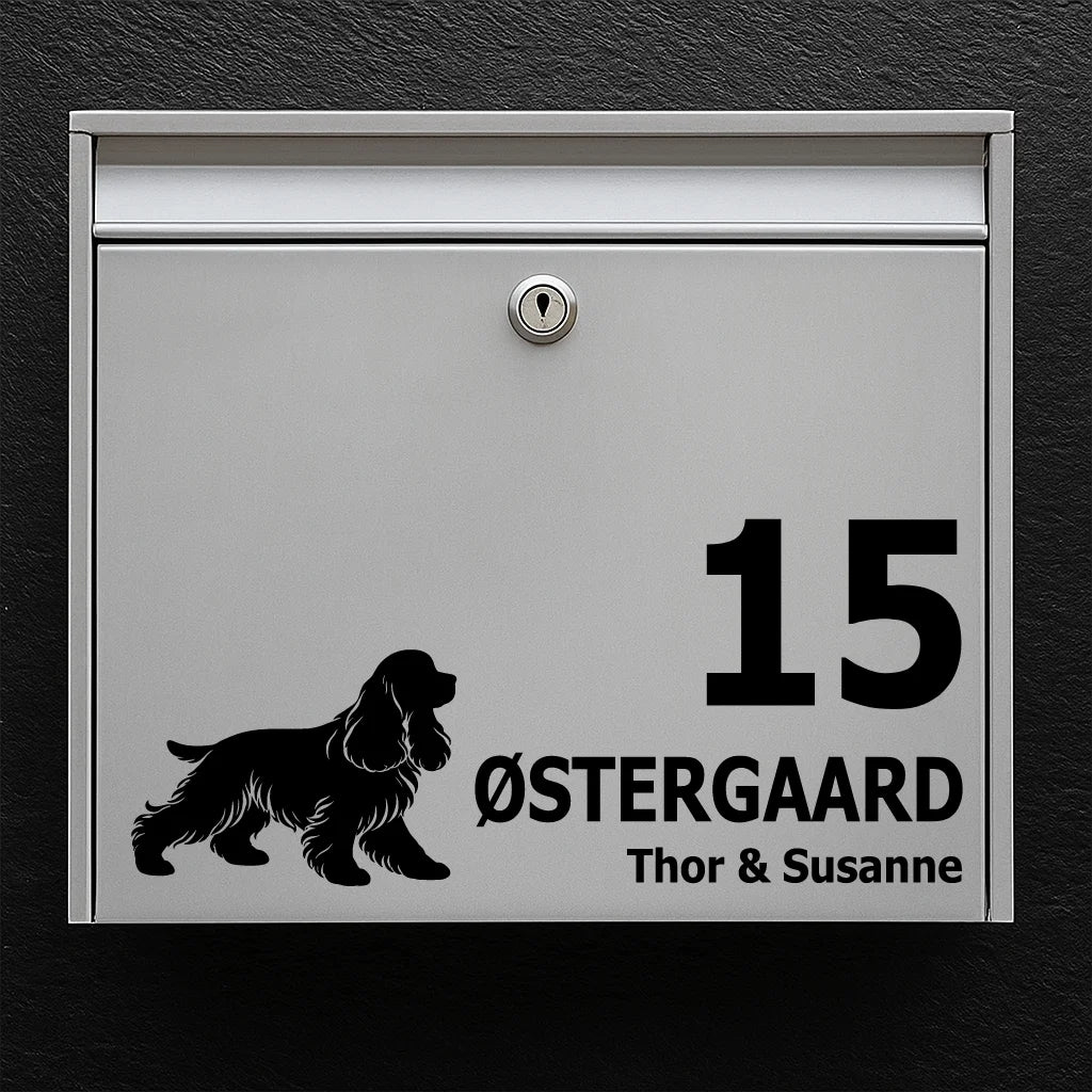 Brievenbussticker met American Cocker Spaniel