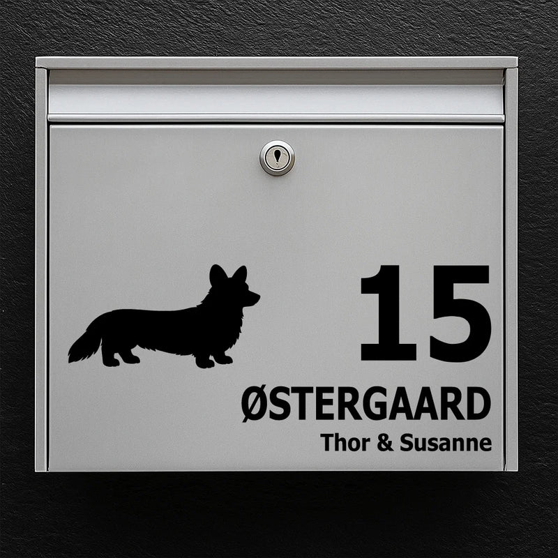 Brievenbussticker met Cardigan Welsh Corgi
