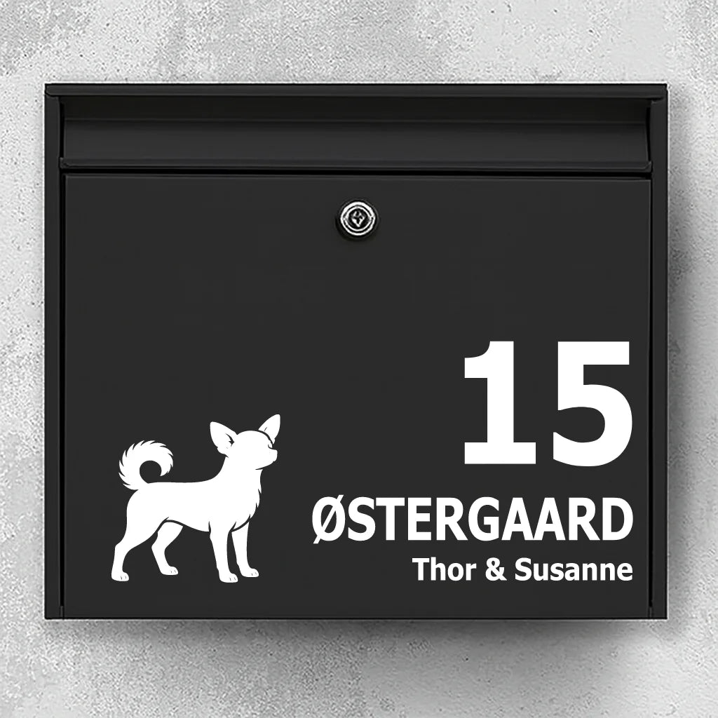 Brievenbussticker met chihuahua 