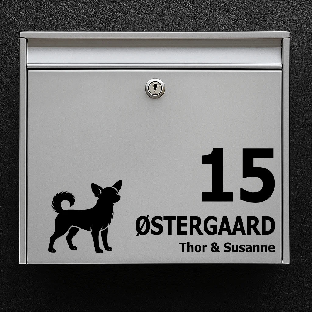 Brievenbussticker met chihuahua 