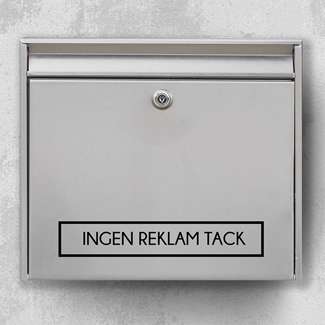 Ad-free mailbox sticker with the text “No ads please” – modern edge