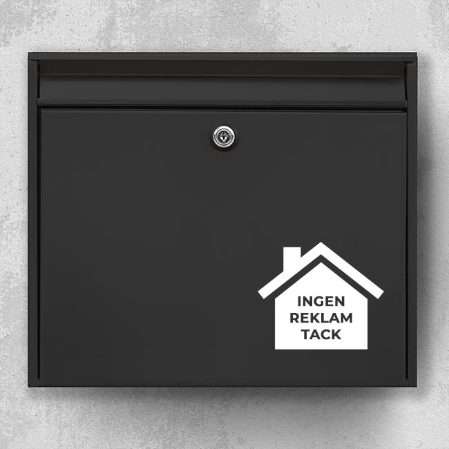 Black house logo, advertising-free mailbox sticker – clear “No advertising please” text