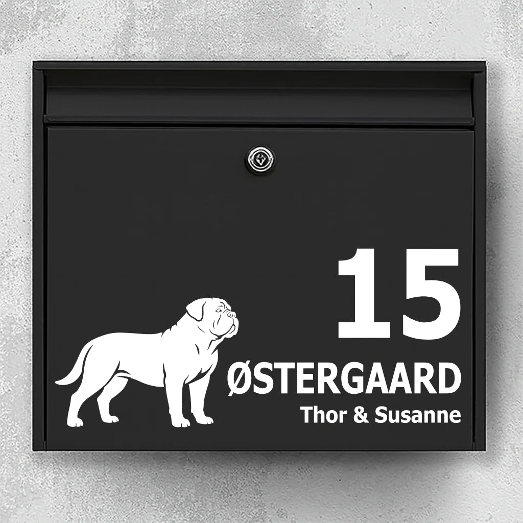 Brievenbussticker met Dogue de Bordeaux