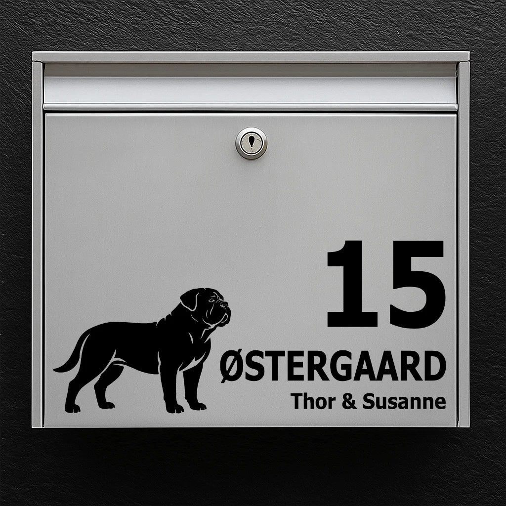 Brievenbussticker met Dogue de Bordeaux