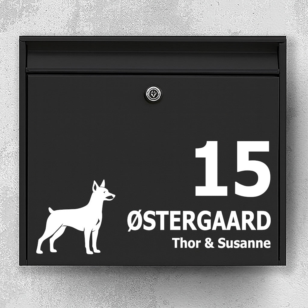 Brievenbussticker met  Dwergpinscher 