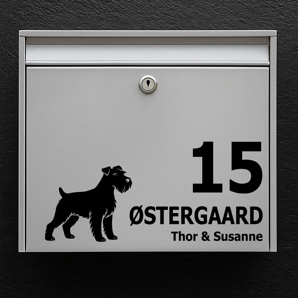 Brievenbussticker met  Dwergschnauzer 