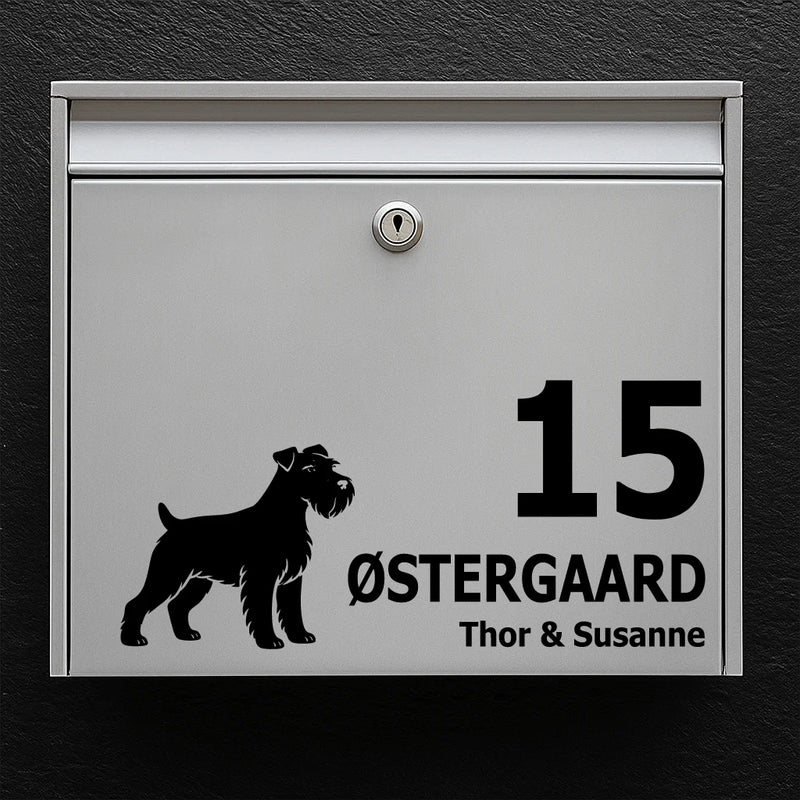 Brievenbussticker met  Dwergschnauzer 