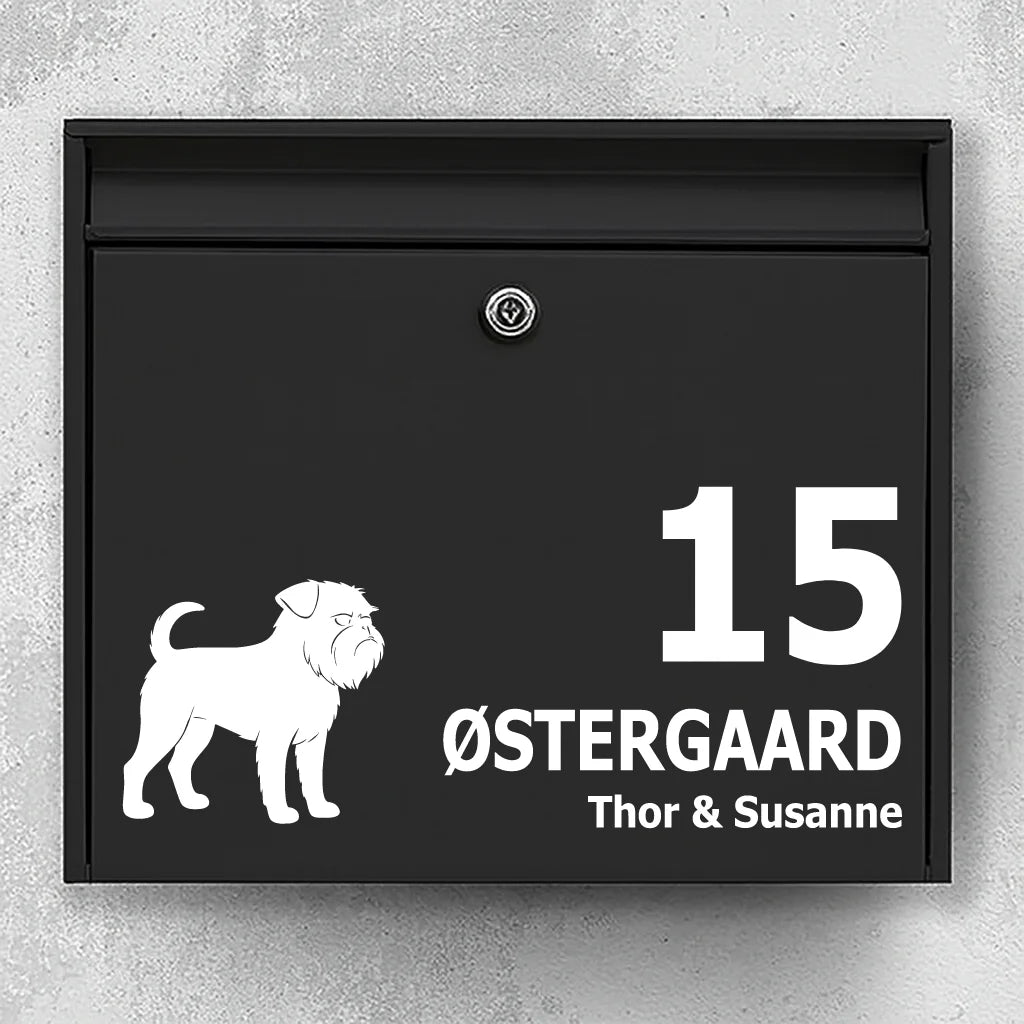 Brievenbussticker met Brussels Griffon (Griffon Bruxellois)