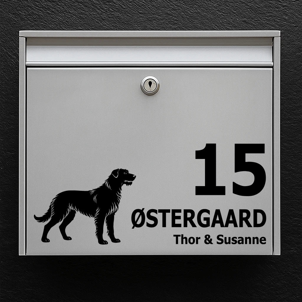 Brievenbussticker met Ierse Wolfshond