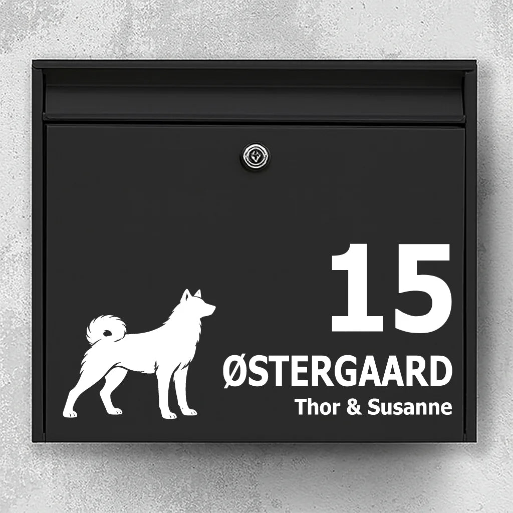 Brievenbussticker met Jämthund (Zweedse Elkhound)