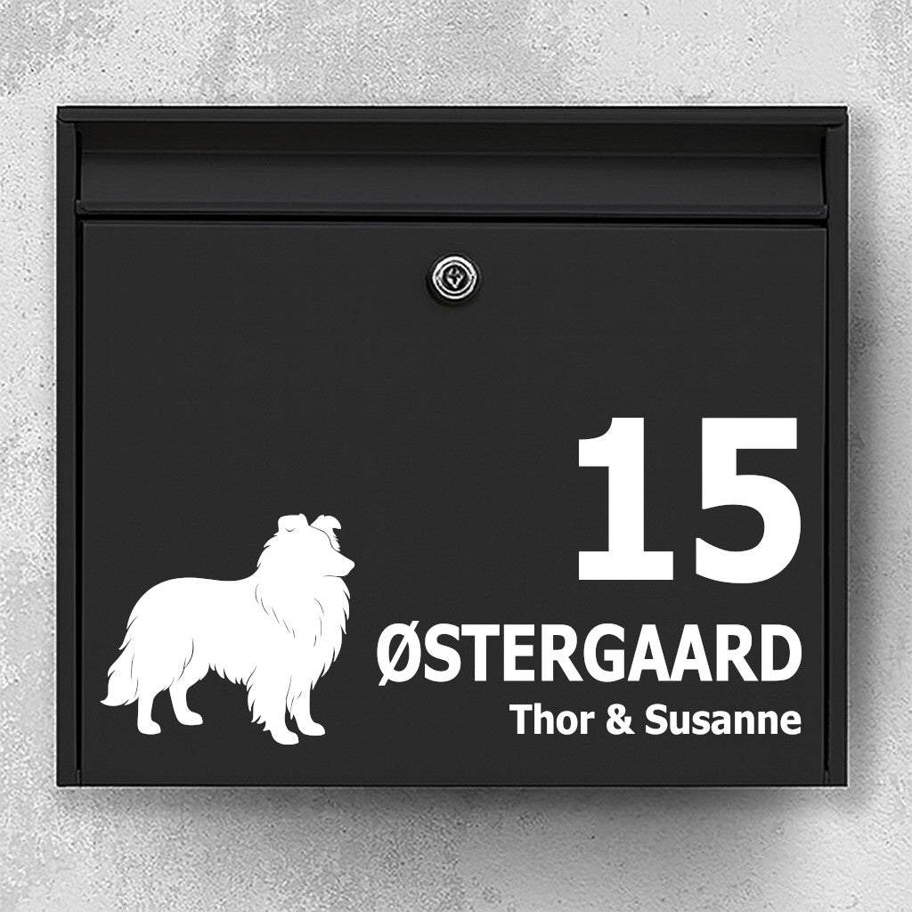 Brievenbussticker met Shetland Sheepdog