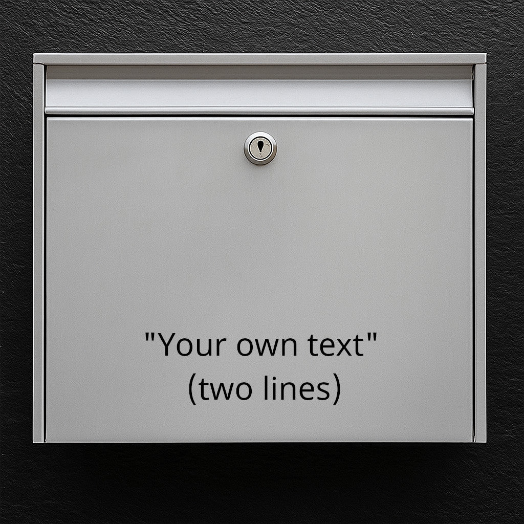 Mailbox sticker – choose your own text (max 30 x 30 cm) – 2 lines