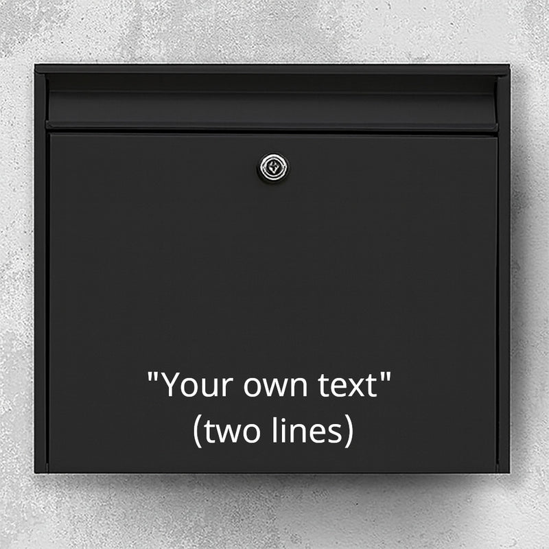 Mailbox sticker – choose your own text (max 30 x 30 cm) – 2 lines